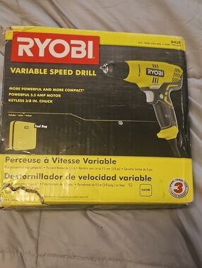 RYOBI Variable Speed Drill - Yellow/Black